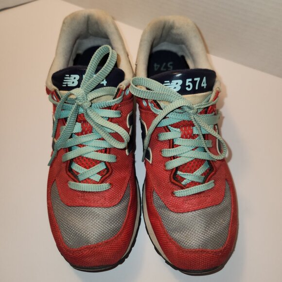 Red and Blue New Balance 574 Core Sneakers Trainers Size 9 Women - Picture 1 of 9
